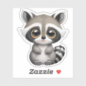 Kawaii Chibi Cute Baby Raccoon Sticker (Vel)