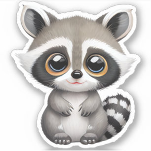 Kawaii Chibi Cute Baby Raccoon Sticker