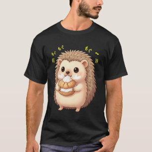 Kawaii Chibi Egeltje Stekelige Vriend Eet Gelukkig T-shirt