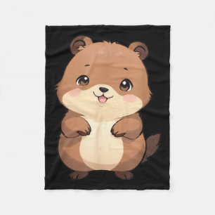 Kawaii Chibi Grond marmot - Panfurware Llc Fleece Deken