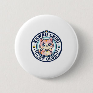 Kawaii Chibi Kat Kat Moeder Cadeau Idee - Kawaii C Ronde Button 5,7 Cm