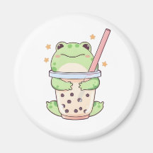 Kawaii Chibi Kikker Knuffelt Bubbeldrank Kop