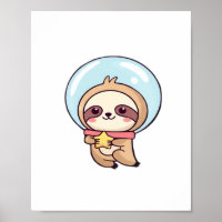 Kawaii Chibi Luiaard Astronaut – Schattige Ruimte 