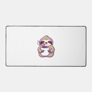 Kawaii Chibi Luiaard met koffiemok � Schattige sla Bureaumat