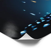 Kawaii Chibi meisje in een vreugdevolle regenachti Perfect Poster (Hoek)