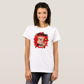 Kawaii Chibi Ninja Kung-Fu "POW!" Kitty T-shirt (Voorkant volledig)