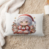 Kawaii Chibi Santa Girl Christmas Kussen (Deken)