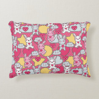 Kawaii Child Pattern met Cute Doodles 2 Accent Kussen