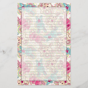 Kawaii Child Pattern met Cute Doodles Briefpapier