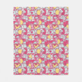 Kawaii Child Pattern met Cute Doodles Fleece Deken (Voorkant)