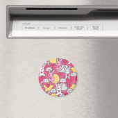 Kawaii Child Pattern met Cute Doodles Magneet (Insitu (Vaatwasser))
