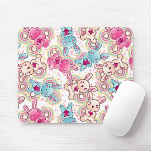 Kawaii Child Pattern met Cute Doodles Muismat (Met muis)