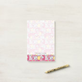 Kawaii Child Pattern met Cute Doodles Post-it® Notes (Op bureau)