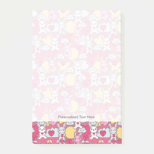 Kawaii Child Pattern met Cute Doodles Post-it® Notes (Voorkant)