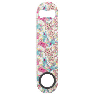 Kawaii Child Pattern met Cute Doodles Speed Flessenopener