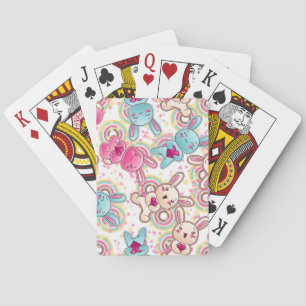 Kawaii Child Pattern met Cute Doodles Speelkaarten