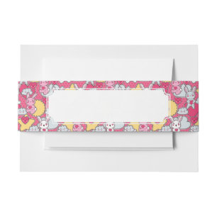 Kawaii Child Pattern met Cute Doodles Uitnodigingen Wikkel