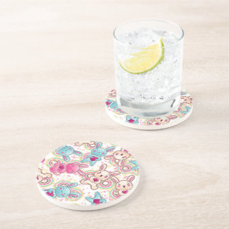 Kawaii Child Pattern met Cute Doodles Zandsteen Onderzetter