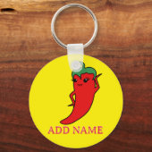 Kawaii Chilipeper Diva Aangepast Sleutelhanger (Achterkant)