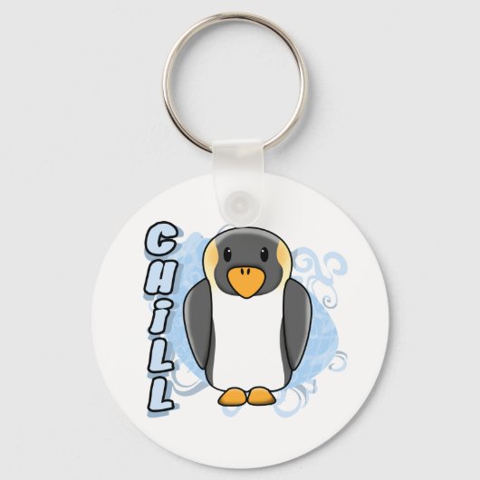 Kawaii Chill Penguin Sleutelhanger (Voorkant)