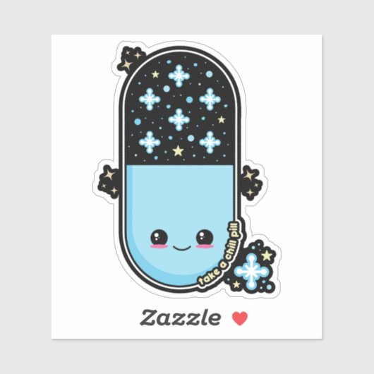 Kawaii Chill Pill Sticker (Vel)