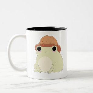 Kawaii Chilling Frog Gift Tweekleurige Koffiemok