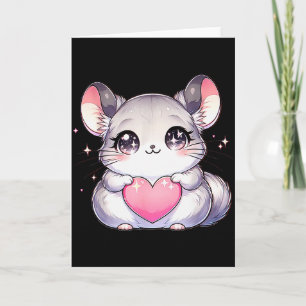 Kawaii Chinchilla Valentijnsdag Kinderen Tiener Me Kaart