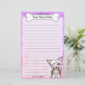 Kawaii Chinese Crested Stationery Briefpapier (Staand voorkant)