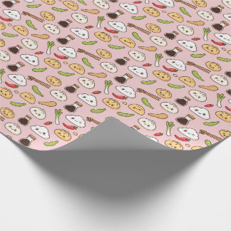 Kawaii Chinese Food theme Wrapping Paper Cadeaupapier