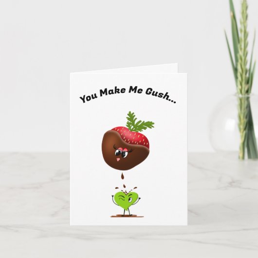 Kawaii Chocolade Bedekte Aardbei En Snoep Feestdagen Kaart (Voorkant)