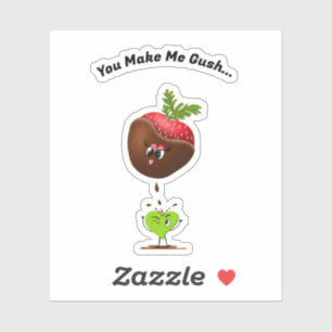 Kawaii Chocolade Bedekte Aardbei En Snoep Sticker