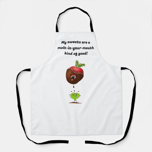 Kawaii Chocolade Overdekte Aardbei Chef Schort (Voorkant)