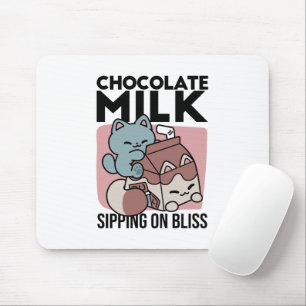 Kawaii Chocolademelk Kat – Cozy Drank & Schattighe Muismat