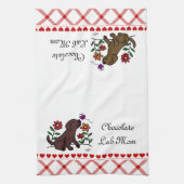 Kawaii Chocolate Labrador Cartoon Theedoek (Verticaal)