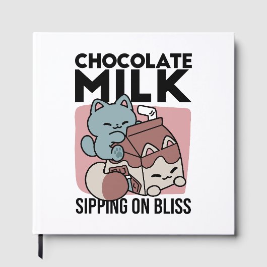 Kawaii Chocolate Milk Cat – Cozy Drink & Cuteness Gastenboek (Voorkant)
