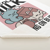 Kawaii Chocolate Milk Cat – Cozy Drink & Cuteness Sherpa Deken (3/4)