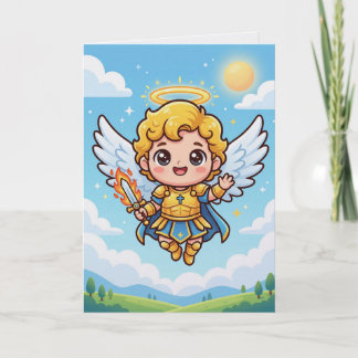 Kawaii Christelijke Aartsengelkaart Schattige Gelo Kaart