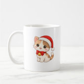 Kawaii Christmas Cat Mug with Santa Hat (Gauche)
