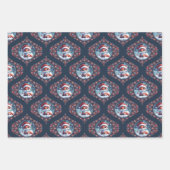Kawaii Christmas Fox Dot Mandala Ogee Damask Inpakpapier Vel (Voorkant)