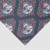 Kawaii Christmas Fox Dot Mandala Ogee Damask Tissuepapier (Detail)