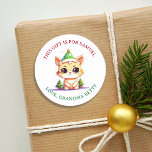 Kawaii Christmas Kitten to et from Gift Tag<br><div class="desc">Cute dessin animé chibi chaton à et de étiquettes cadeaux de Noël personnalisées.</div>