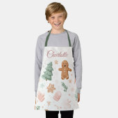 Kawaii Christmas Pattern | Custom Name Kids Apron Schort (Gedragen)