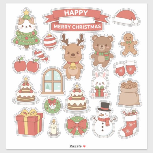 Kawaii Christmas Sticker Bomb Phone Case | Cute Ca (Vel)