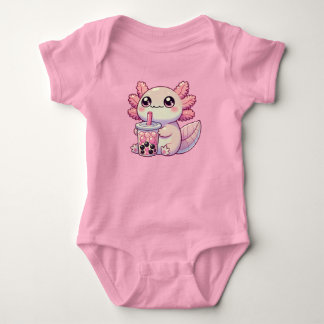 Kawaii Chubby Axolotl met Bubble Tea Romper