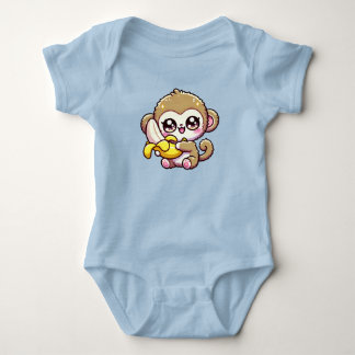 Kawaii Chubby Baby Monkey Knuffelen Banaan Romper