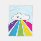 Kawaii Cloud and Rainbow Fleece Blanket (Voorkant)