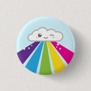 Kawaii Cloud en Rainbow-Button Ronde Button 3,2 Cm