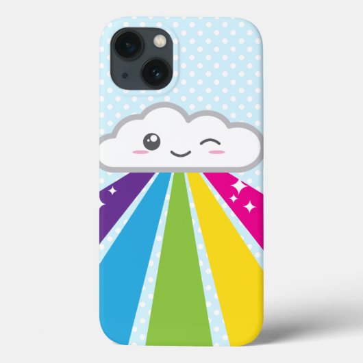 Kawaii Cloud en Rainbow iPad Air Case (Achterkant)