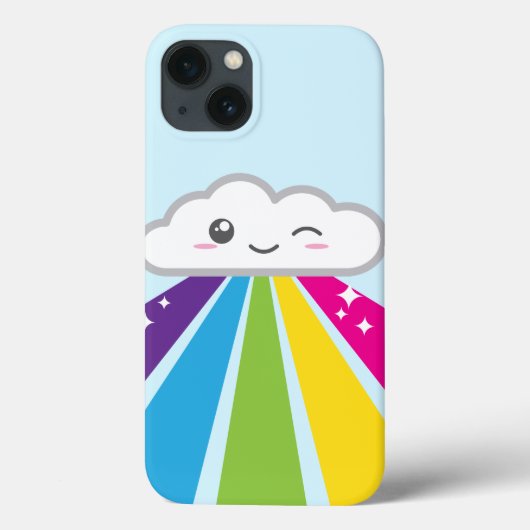 Kawaii Cloud en Rainbow iPad Mini Case (Achterkant)