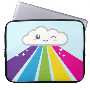 Kawaii Cloud- en Rainbow-laptophoes Laptop Sleeve